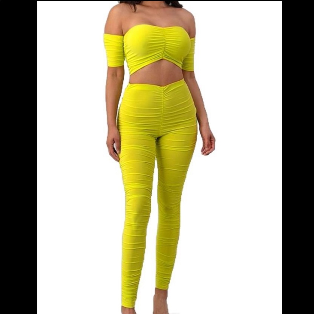 Neon yellow 2 piece